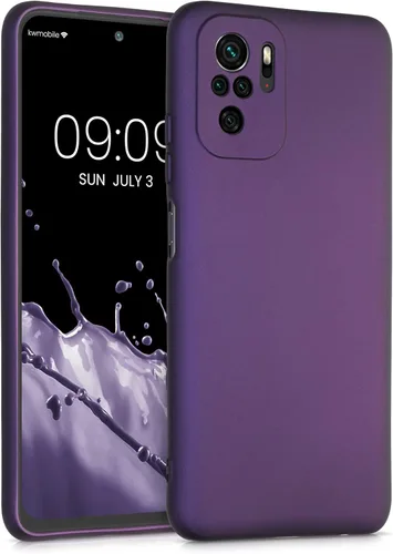 Miniatura 11 de kwmobile Funda compatible con Xiaomi Redmi Note 10 / Note 10S - Funda de silicona TPU metálica suave y delgada - Azul caribeño metálico