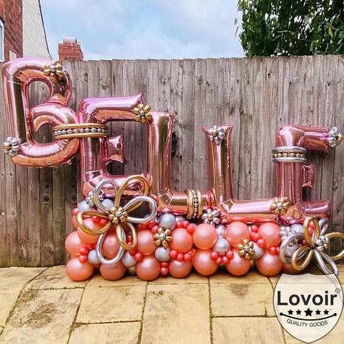 Miniatura 4 de Lovoir Globos grandes de 40 pulgadas de oro rosa con letra C de gran tamaño, globo de helio de aluminio de Mylar para decoración de fiesta de Letra