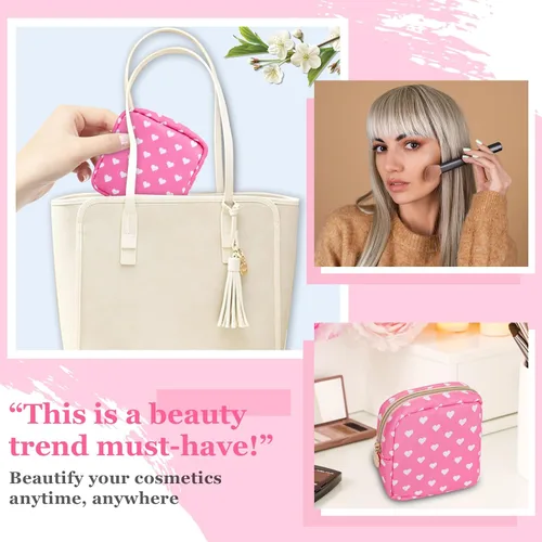 Miniatura 6 de Mini bolsa de maquillaje de nailon para bolso, pequeña y bonita bolsa con cremallera para cosméticos, bolsa impermeable para monedas de viaje