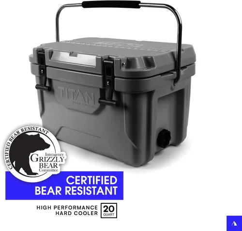 Miniatura 5 de Titan Hard Ice Chest Cooler Roto Cooler con protección Microban y aislamiento de congelación profunda Gris