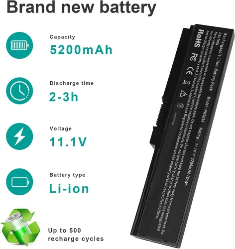Miniatura 3 de PA3634U-1BAS - Batería para portátil Toshiba Satellite A665 C655 L645 L645D L650 L650D L655 L655D L670 L675 M300 M301 M305 M505 U405, p/n PABAS22 8