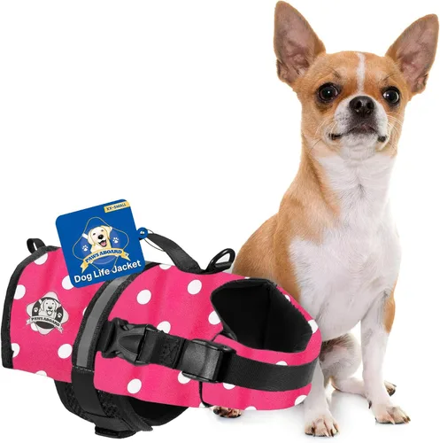 Miniatura 37 de Chaleco salvavidas para perros – Chaleco de natación para perros, ajustable, reflectante, cómodo, varios colores, patrones, chaleco de natación