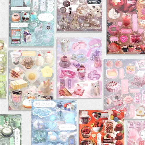 Miniatura 4 de 800 calcomanías japonesas Kawaii Heisei Retro para diario de adultos, Y2k, lindas calcomanías para álbumes de recortes, calcomanías estéticas