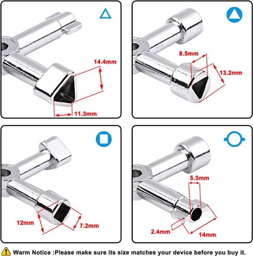 Miniatura 2 de Herramientas marinas multifuncionales Llave de control universal Gabinete Llave dinamométrica Llave cruzada Llave de puerta de tren