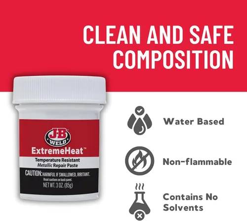 Miniatura 7 de J-B Weld 37901 ExtremeHeat - Pasta metálica resistente a altas temperaturas, 3 oz