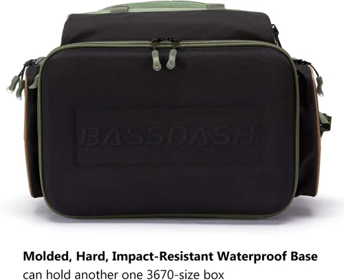 Miniatura 5 de Bassdash - Mochila para artículos de pesca, resistente al agua, táctica, con caja para aparejos suave, soporte para caña de pescar y cubierta