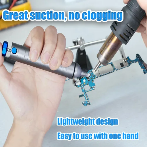 Miniatura 6 de Kaisi Extractor de Soldadura Bomba Desoldadora Sin Obstrucciones con Potente Succión al Vacío, Tubo de Silicona Resistente al Calor Reemplazable