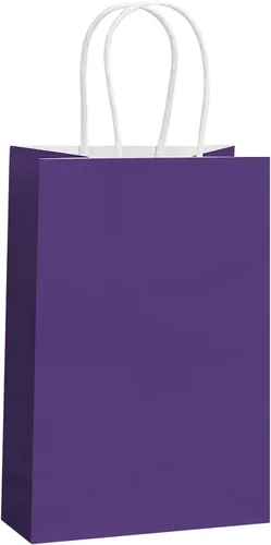 Miniatura 9 de REMTAP Bolsas de papel de regalo de 5.9 x 3.2 x 8.2 pulgadas, 50 bolsas de papel kraft con asas, bolsas de regalo a granel para bodas, fiestas