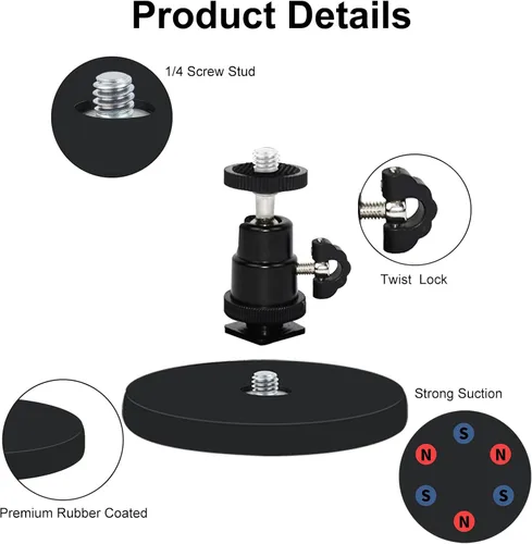 Miniatura 3 de Paquete de 2 soportes magnéticos para cámara compatibles con batería Ring Stick Up Cam (2ª, 3ª), Ring Outdoor Cam Plus, soporte magnético de pared
