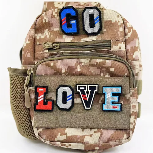 Miniatura 2 de Paquete de letras inglesas A-Z Parche táctico de moral, parche de gancho y bucle, juego de insignias bordadas del ejército, mochila, sombrero