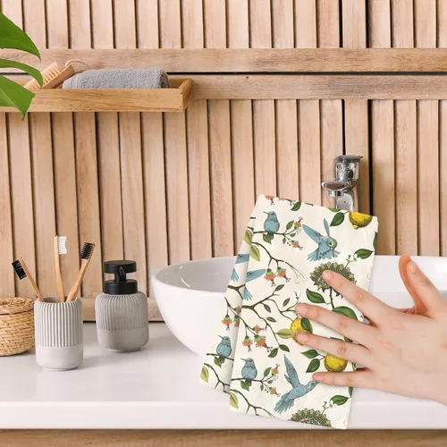 Miniatura 7 de 80 servilletas de papel desechables con diseño de pájaro azul, diseño retro de árbol de limón, servilletas de papel decorativas de temporada