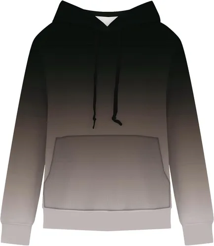 Miniatura 4 de Sudadera de manga larga con capucha y estampado a cuadros para mujer, sudadera suelta con cordón ajustable, tallas grandes