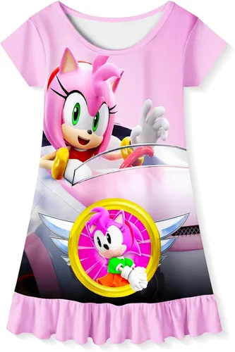 Ermwojgrf Baby Girls Dress Princess Cartoon Casual Dress Short Sleeve Shirtdress Baby Girls Anime Print Dress