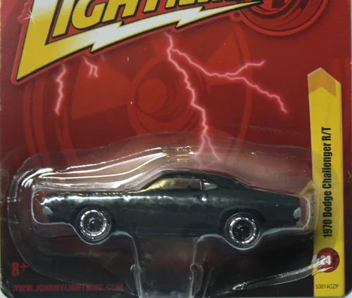 Miniatura 2 de Johnny Lightning R24 1970 Dodge Challenger R/T, color negro