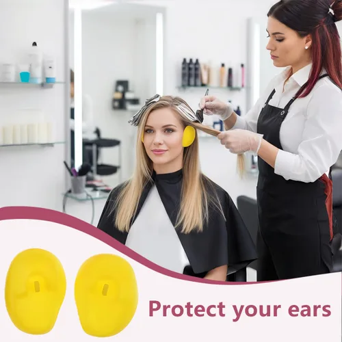 Miniatura 4 de 3 pares de orejeras de silicona suave para teñir el cabello, cubierta protectora para el oído, protección para el tratamiento del cabello