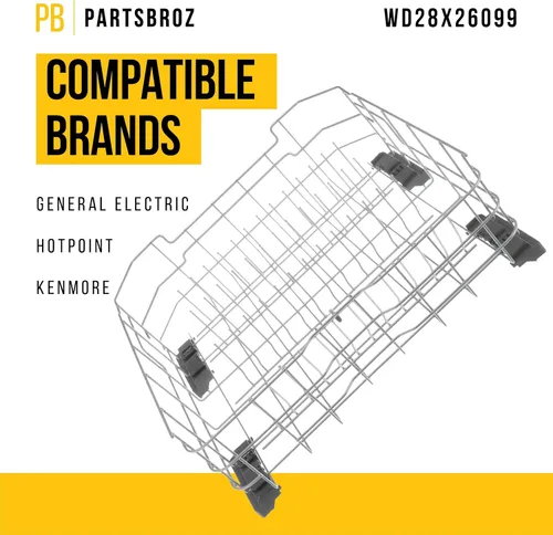 Miniatura 2 de PartsBroz WD28X26099 - Conjunto de estante inferior WD28X34744, compatible con lavavajillas Hotpoint General Electric - Reemplaza a AP6980564