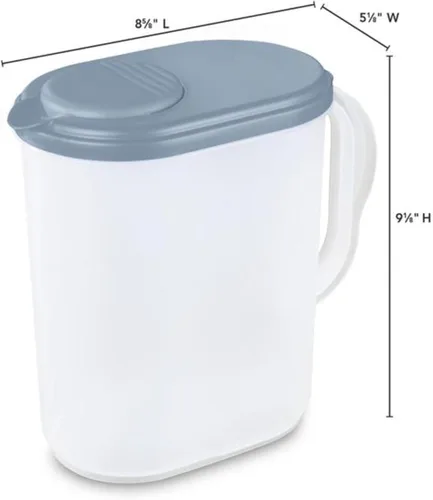 Miniatura 3 de Paquete de 2 jarras de agua con tapa y boquilla pivotante superior de 1 galón Diseño delgado para puerta de refrigerador, apto