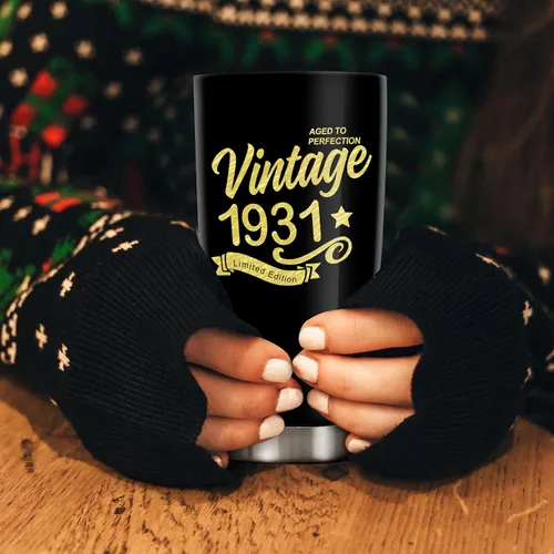 Miniatura 4 de Vasos de feliz cumpleaños 95 para hombres y mujeres, regalos de acero inoxidable en el año 1931, regalo de cumpleaños de 95 años para esposa