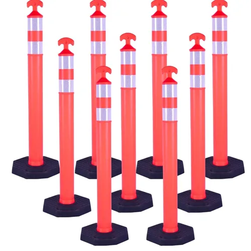 Miniatura 8 de BESEA 6 Pack 36" Traffic Delineator Cones with Water-Fillable Base, Orange Reflective Safety Delineator Posts for Construction, Parking Lots, Road