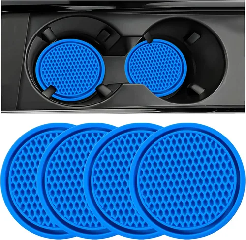 ZSDY - Posavasos para el automóvil, 4 soportes universales antideslizantes de silicona integrados en portavasos con adornos, juegos de accesorios