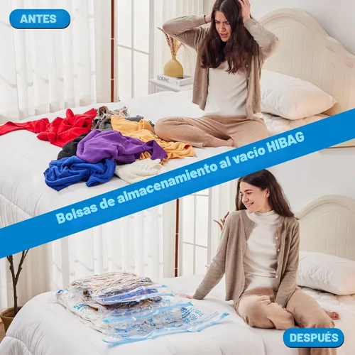 Miniatura 4 de HIBAG Bolsas de Almacenamiento al Vacío con Sellado, 10 Bolsas Jumbo Ahorradoras de Espacio con Sellador al Vacío para Ropa, Edredones, Mantas, Ropa