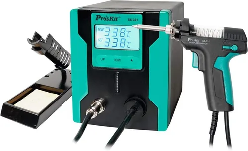 SS-331H 220V LCD Pistola desoldadora eléctrica de alta potencia antiestática Bomba de desoldadura de succión fuerte GOLDEN BLUE