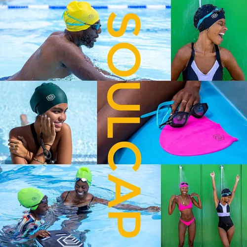 Miniatura 3 de SOUL CAP – Gorra de natación grande para cabello largo – diseñada para cabello largo, rastas, cabello ondulado, extensiones de cabello, trenzas