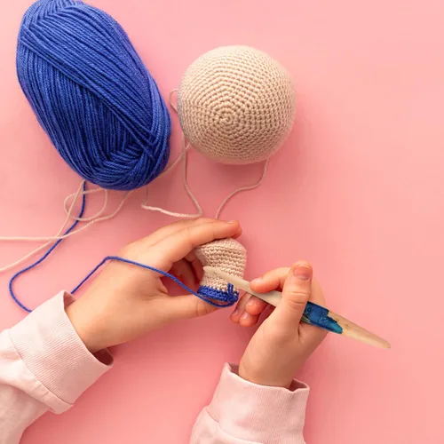 Miniatura 7 de Ommi - Ganchos de ganchillo con mango ergonómico, hechos a mano, 6.7 pulgadas, madera de haya al vapor y resina azul, aguja de tejer, tejido de hilo