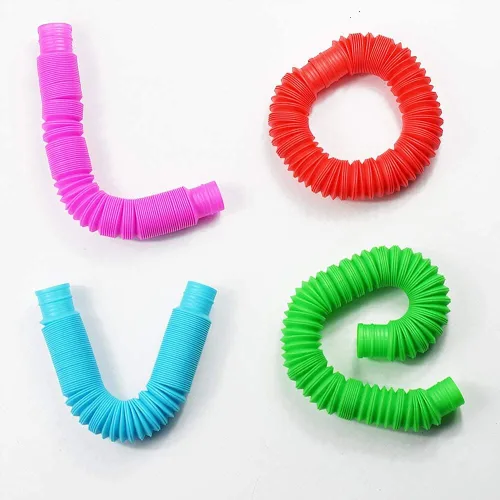 Miniatura 6 de Juguetes sensoriales Pop Tubes, juguetes sensoriales para niños y adultos, tubos multicolor para reventar juguetes sensoriales (M-(paquete de 6))