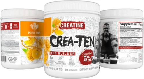 Miniatura 5 de 5% Nutrition CreaTEN Creatine Complex + Accelerators Creatina en polvo saborizada para ganancia muscular Máxima potencia, fuerza, resistencia