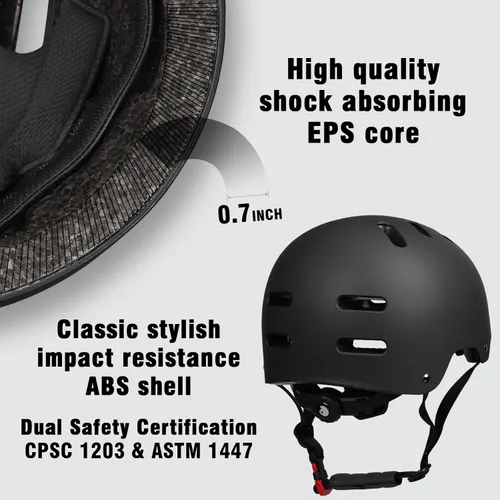 Miniatura 2 de Casco de patineta y bicicleta para adultos, mujeres, hombres, jóvenes y niños (2-3-5-8-14+ años, niños y niñas) - Casco ajustable multideporte