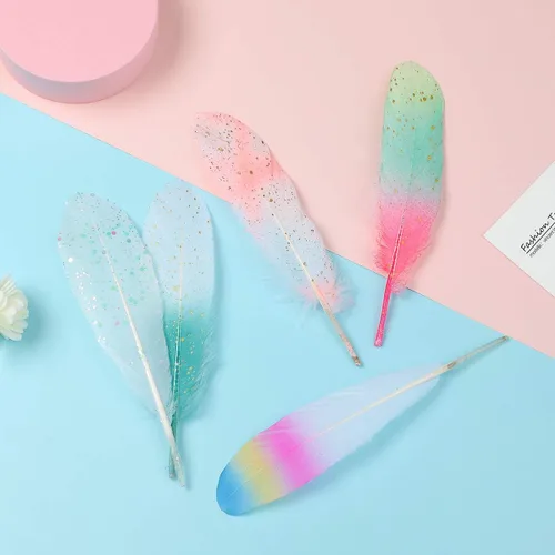 Miniatura 8 de 50 piezas de plumas de ganso naturales de 5 estilos, accesorios de ropa, paquete de estilos arcoíris, decoración de Pascua, Navidad, ropa