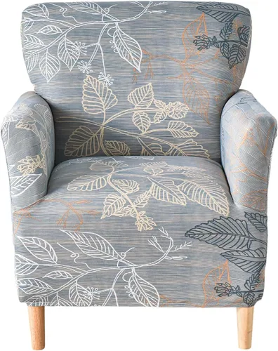 Miniatura 49 de CRFATOP - Funda elástica para sillón de mediados de siglo moderno de 1 pieza, fundas de silla de acento de jacquard con brazos, fundas de silla