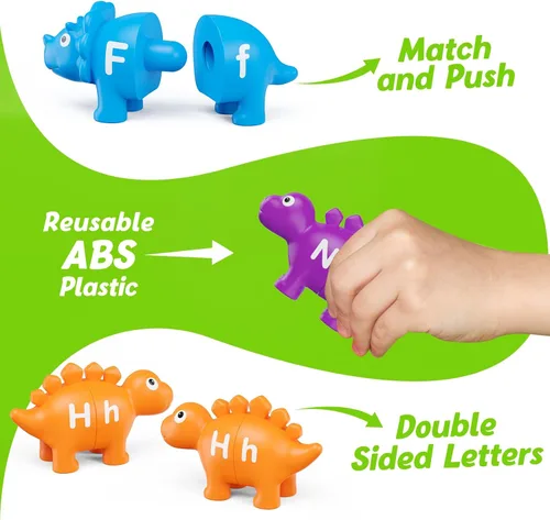 Miniatura 6 de Aizweb Juguetes de aprendizaje del alfabeto, juego de letras a juego de clasificación de colores de dinosaurios para niños pequeños, actividades