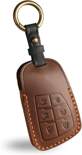 Miniatura 9 de OLLEN Funda de cuero de alta calidad sin tornillos para llavero, compatible con GMC Yukon Denali Sierra Chevy Silverado Suburban Tahoe Buick