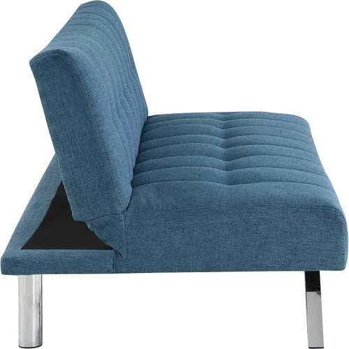 Miniatura 7 de OSP Home Furnishings Sawyer - Sofá futón convertible con fácil elevación y patas de acero inoxidable, tela azul