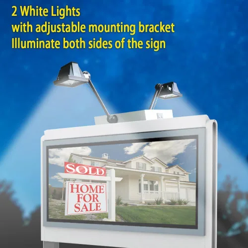Miniatura 4 de Luces solares de cartelera para exteriores, 120 LED luz de letrero súper brillante, impermeable, 12000 mAh luz comercial para bienes raíces