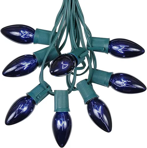 Miniatura 13 de Juego de luces de Navidad transparentes C9, cadena de luz para interior o exterior, para árbol de Navidad, luces colgantes para la línea de techo