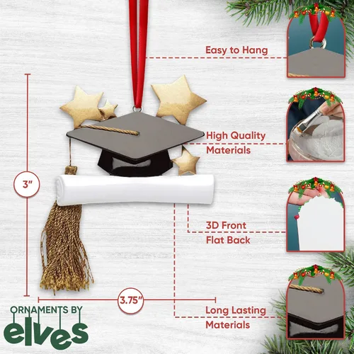 Miniatura 3 de Adornos de graduación personalizados 3D de la clase de 2025, adornos de árbol personalizados para 2025, regalos de graduación personalizados