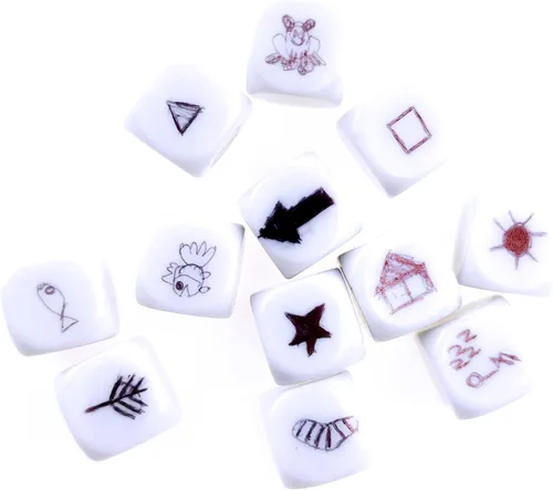 Miniatura 2 de Juego de dados blancos en blanco de 0.631 pulgadas (0.630 in), cubos de dados redondeados de acrílico para juegos, fiestas, diversión, calcomanías