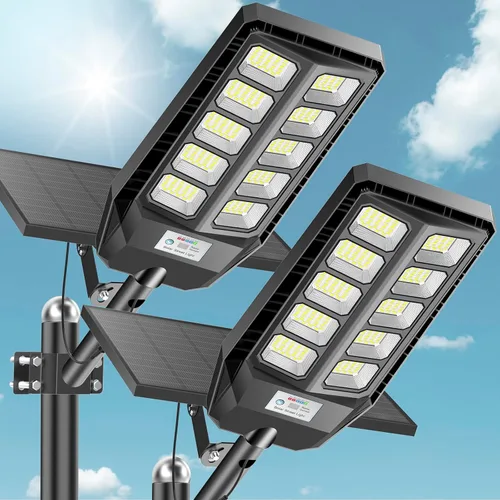 VOOJOY Luces Solares para Exteriores Impermeables, 7000K, luces solares de calle del atardecer al amanecer con sensor de movimiento para exteriores