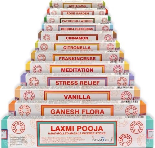 Miniatura 7 de Set de regalo de incienso Satya Nag Champa, Super hit, Dragon's Blood, Sandalwood, Patchouli, Lavender, Positive Vibes 15 g x 7 paquetes
