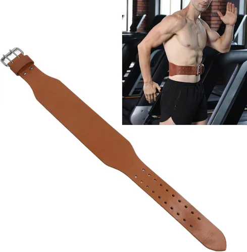 Miniatura 3 de Cinturón de levantamiento de pesas, cinturón de cuero para levantamiento de pesas para hombres, cinturón de pesas para gimnasio, soporte lumbar