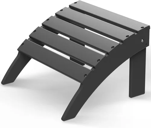 Miniatura 21 de GREENVINES Adirondack-Ottoman Plástico HDPE Reposapiés para exteriores Todo tipo de clima Reposapiés Taburete para pies Negro para Agua