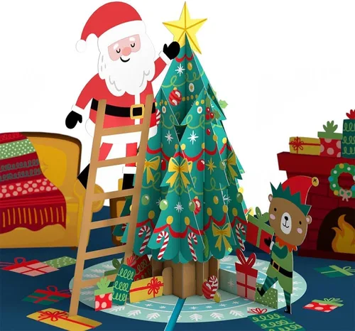 Miniatura 11 de Lovepop Tarjeta desplegable de Navidad para ella y él, tarjetas de felicitación navideñas 3D para niños, niñas, hombres, mujeres, motocicleta