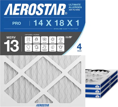 Miniatura 7 de Aerostar Filtro de aire MERV 8 de 14 x 18 x 1, paquete de 4 filtros de horno HVAC, electrostático MPR 600 y FPR 5