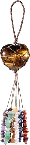 Miniatura 10 de Rockcloud Adorno colgante de obsidiana negra hecha a mano, diseño de corazón de amor, adorno para yoga, meditaiton, Fengshui, decoración de ventana