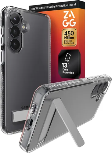 Miniatura 35 de ZAGG Crystal Palace - Funda para Samsung Galaxy S25 con función atril, transparente, protección contra caídas de 13 pies, antiamarilleo, reforzado
