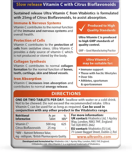Miniatura 3 de Vitabiotics - Ultra Vitamina C - 60 Tabletas
