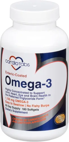 Suplementos de aceite de pescado con recubrimiento entérico omega-3, forma de triglicéridos, 1100 mg de ácidos grasos omega-3 totales, sin lácteos y